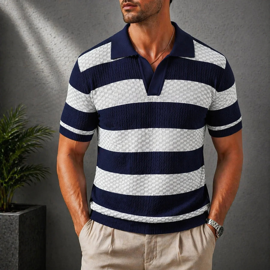 Polo in Maglia Righe Estive Uomo
